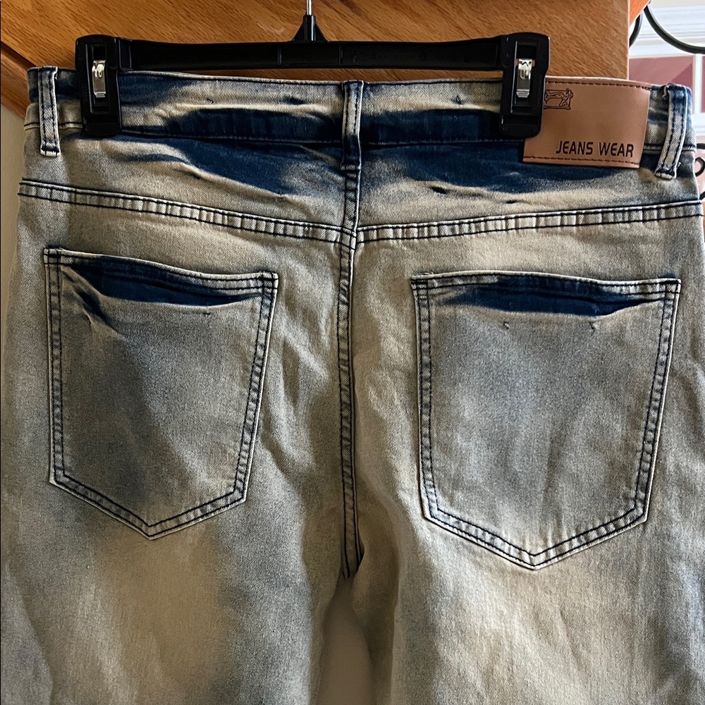 D’ANDIJIESHEN Men's Graphic Jeans  Blue and Black Design Size 34 New With Tags - Picture 7 of 10